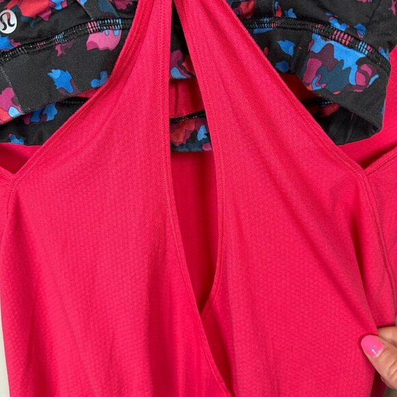 Lululemon Nouveau Limits Tank Top 2 In 1 Sports Bra Strappy Draped Size 4 - Picture 11 of 14